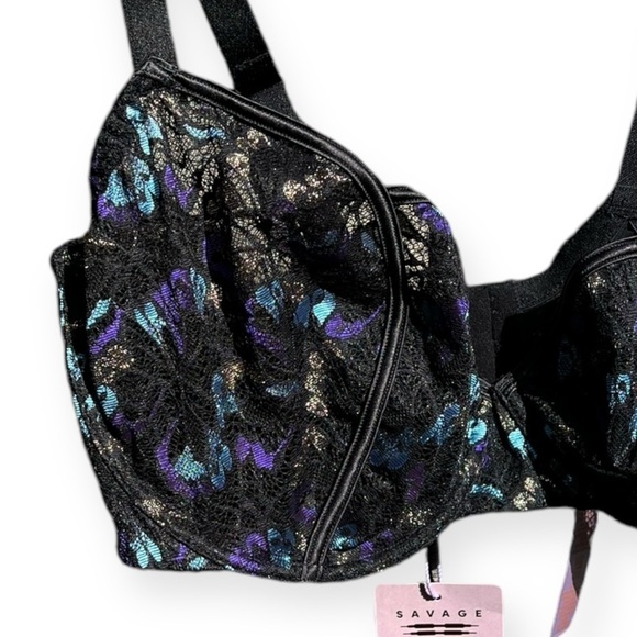 🌻NEW w/tags Savage x Fenty Butterfly Wings Unlined Lace Tulip Cup Bra Size 38G - Picture 4 of 11